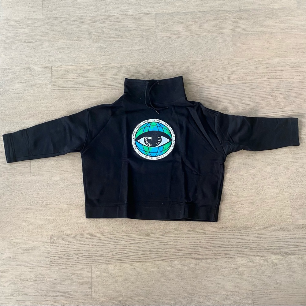 Kenzo funnel-neck cropped sweatshirt 💚🌎 👁💙